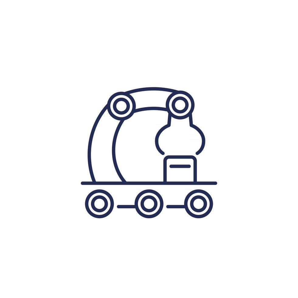 conveyor, assembly line icon design vector