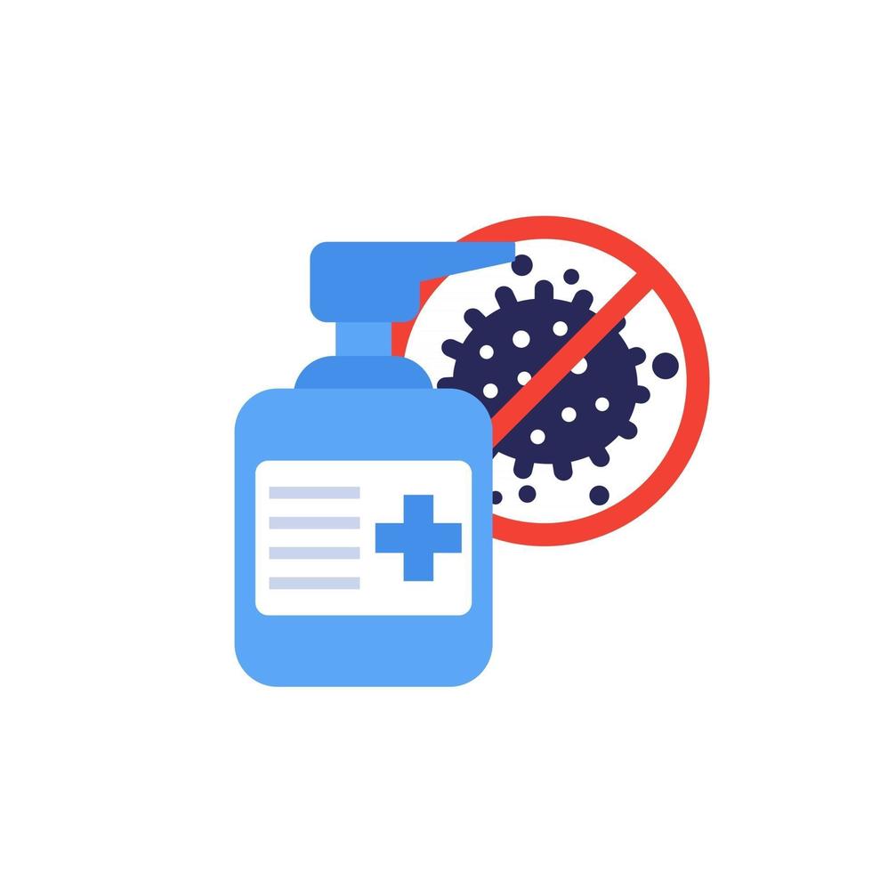 antiseptic, antibacterial gel, hand sanitizer icon vector