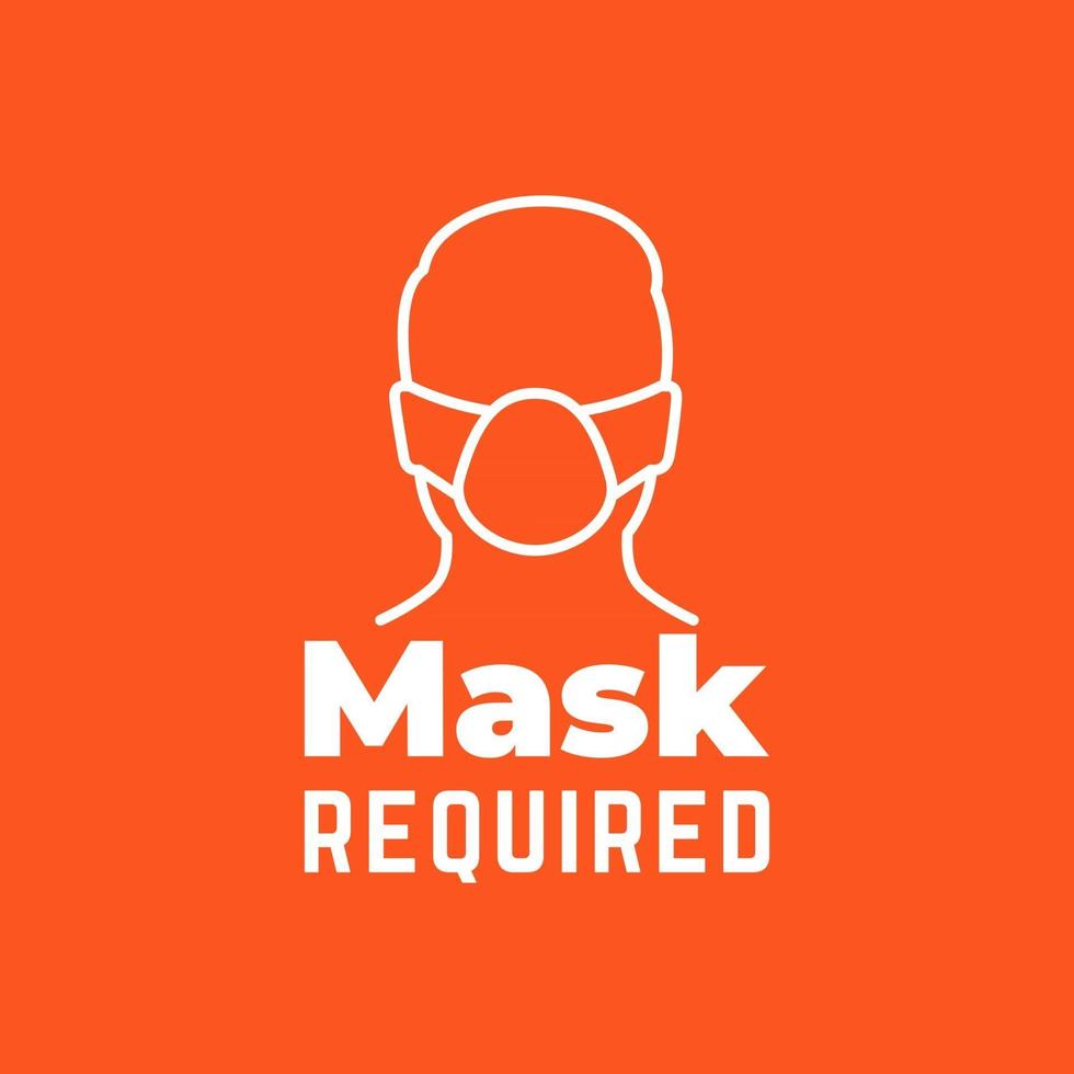 Máscara requerida signo con icono de línea, vector