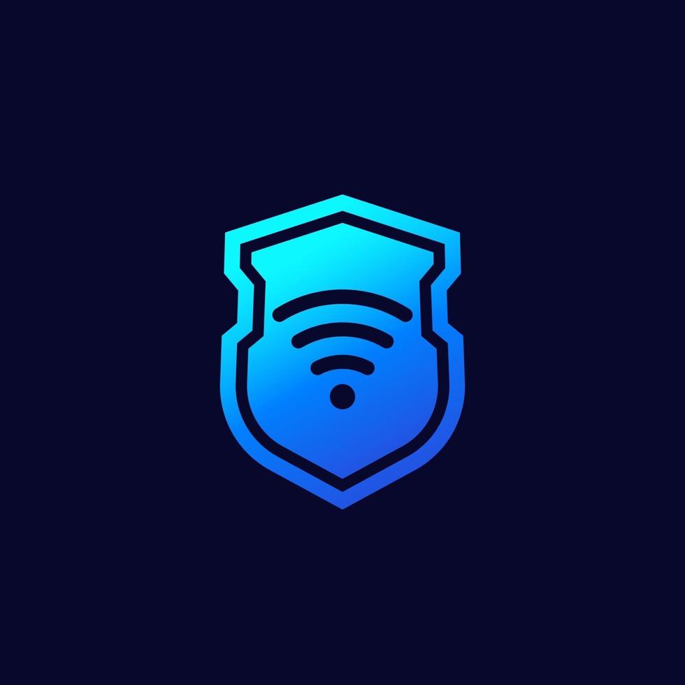 Protected wi-fi connection icon for web vector