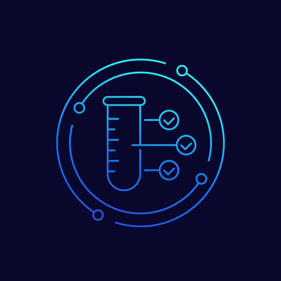 doping test, line icon with test-tube vector