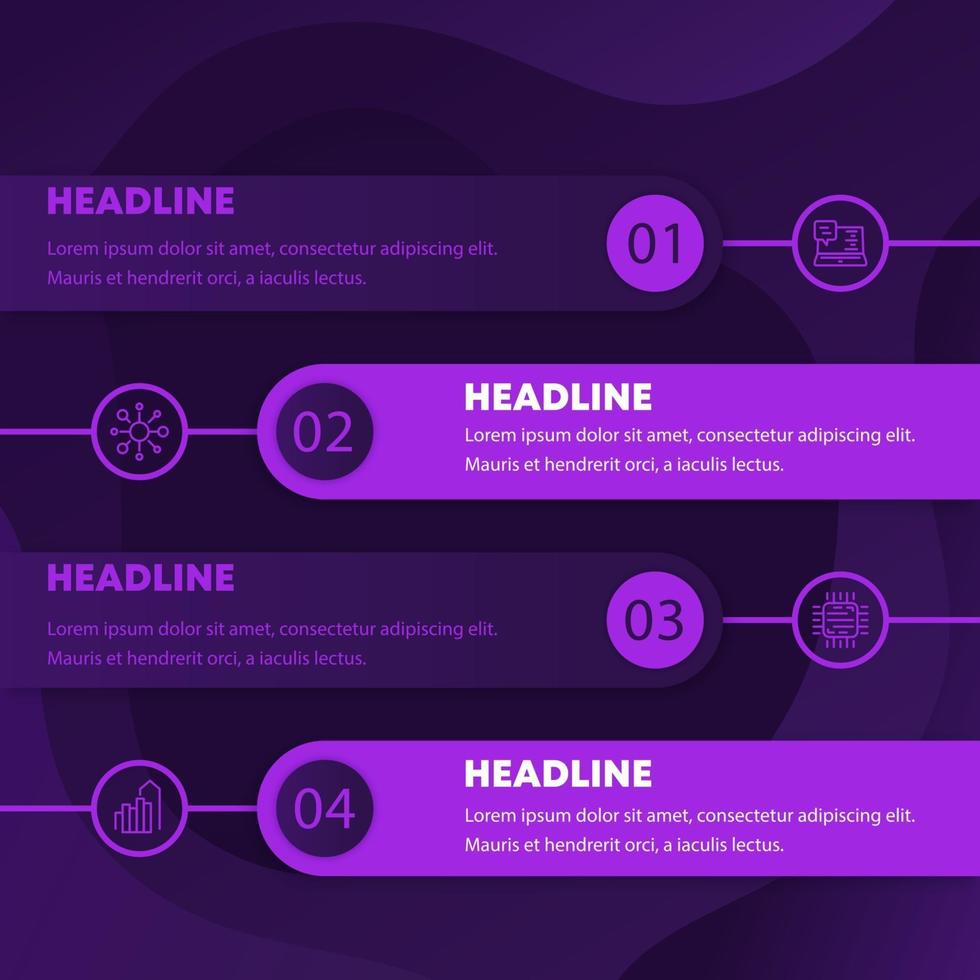 1, 2, 3, 4 steps, timeline, product development infographics design vector
