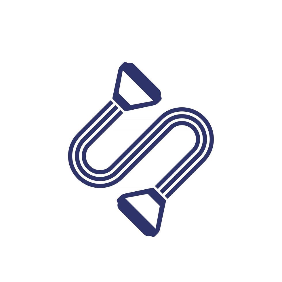 exercise band, resistance expander icon on white vector