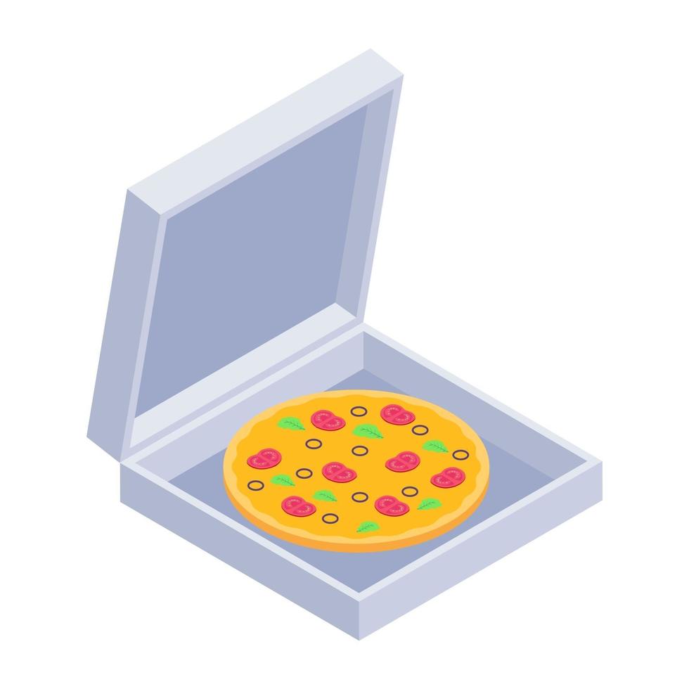 caja de pizza y entrega vector