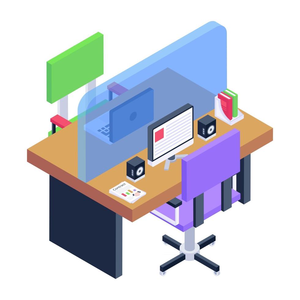 Workspace and Office  Cabin vector