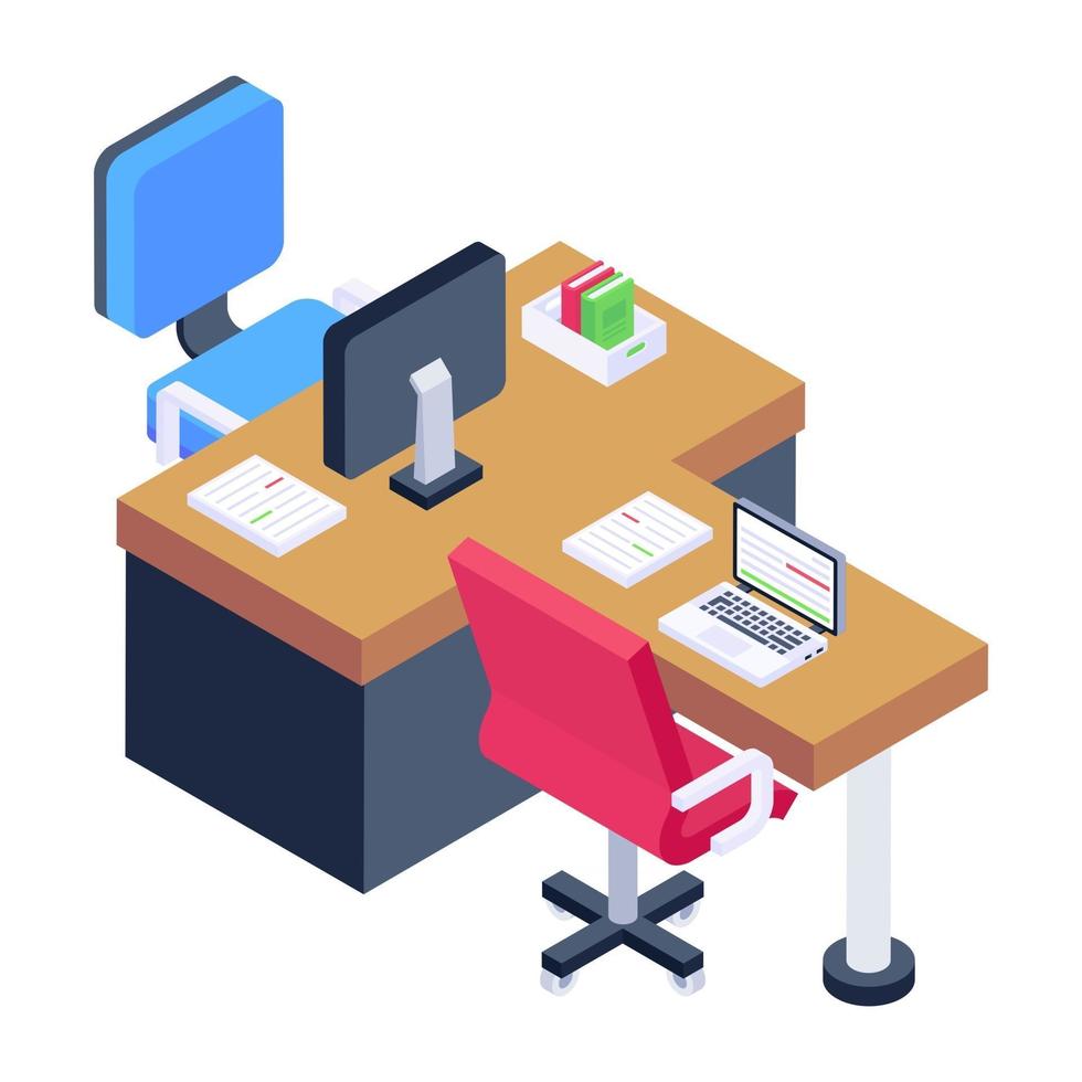 Working Area  and Office Table vector