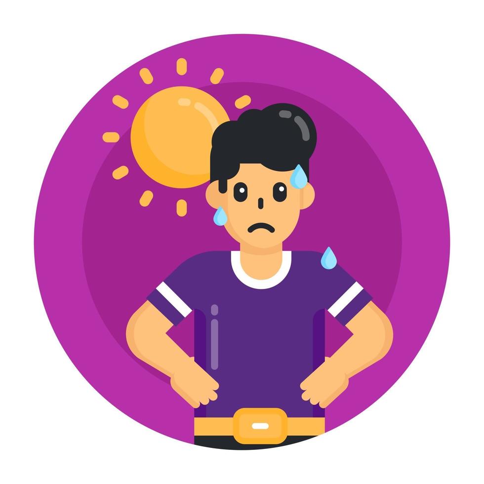 Sweating  Hot weather vector