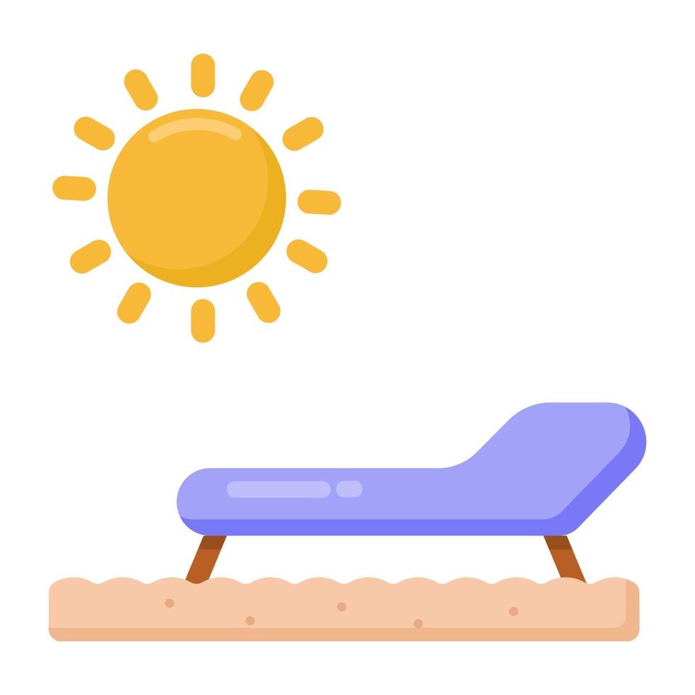 Sunbed and lounger vector