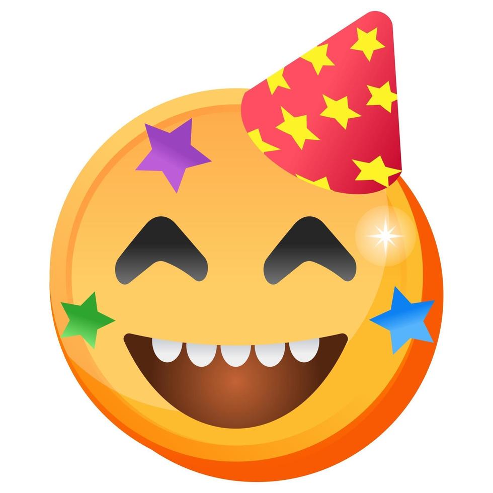 emoticon de fiesta de cumpleaños vector