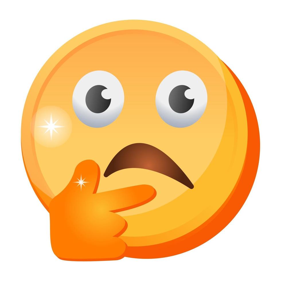 Thinking and Confused Emoji vector