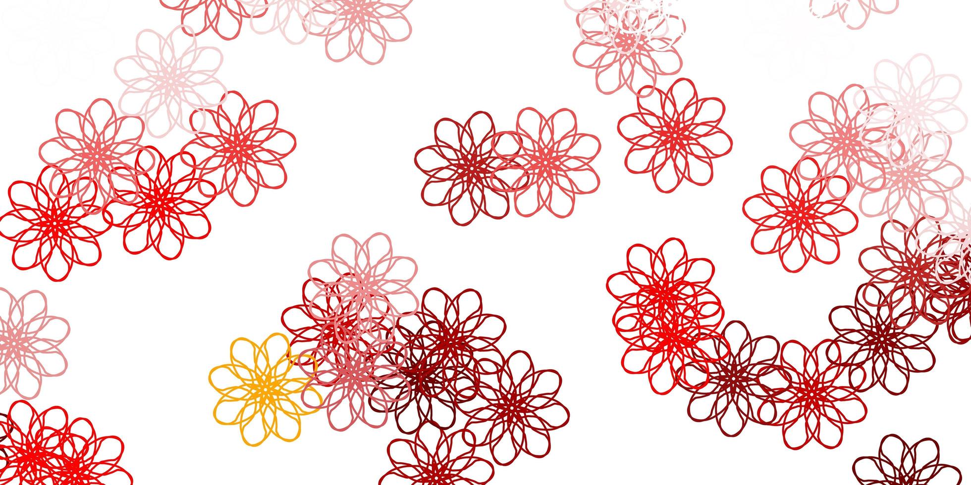 diseño natural del vector rojo claro, amarillo con flores.