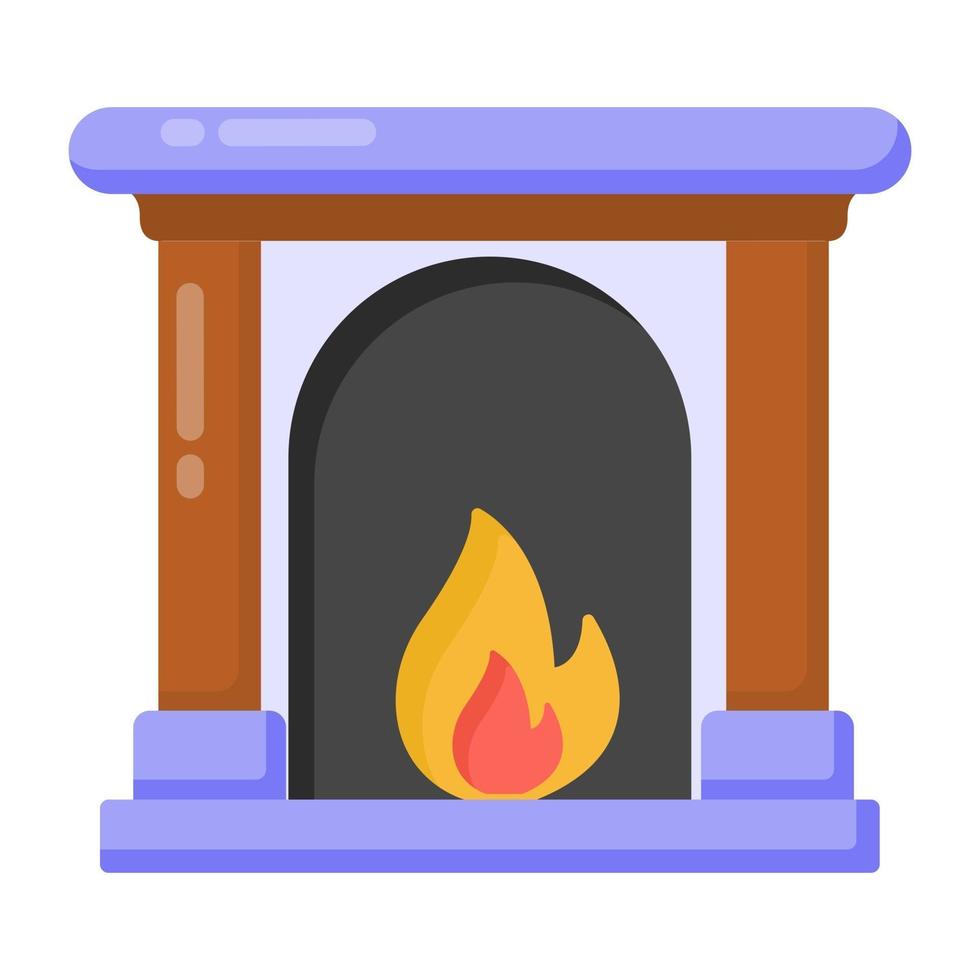Fireplace and furnace vector