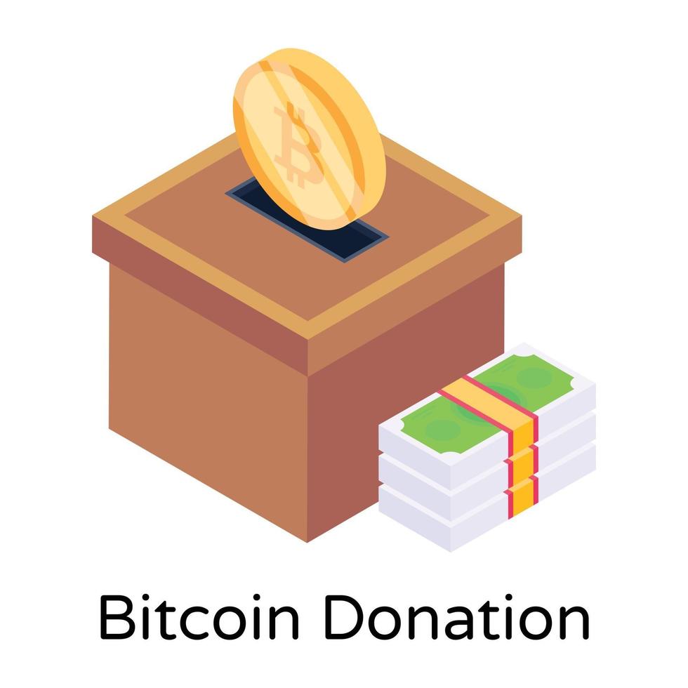 Bitcoin Donation and charity vector