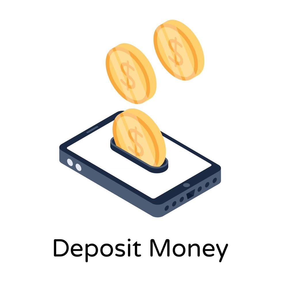 Mobile  Deposit Money vector