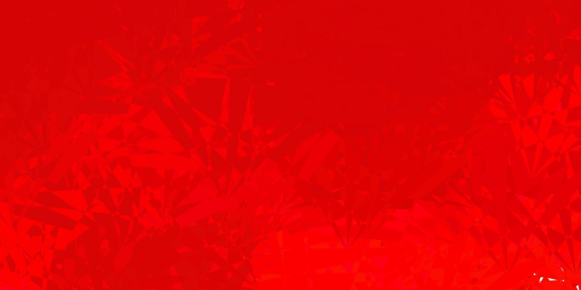 textura de vector rojo claro con triángulos al azar.