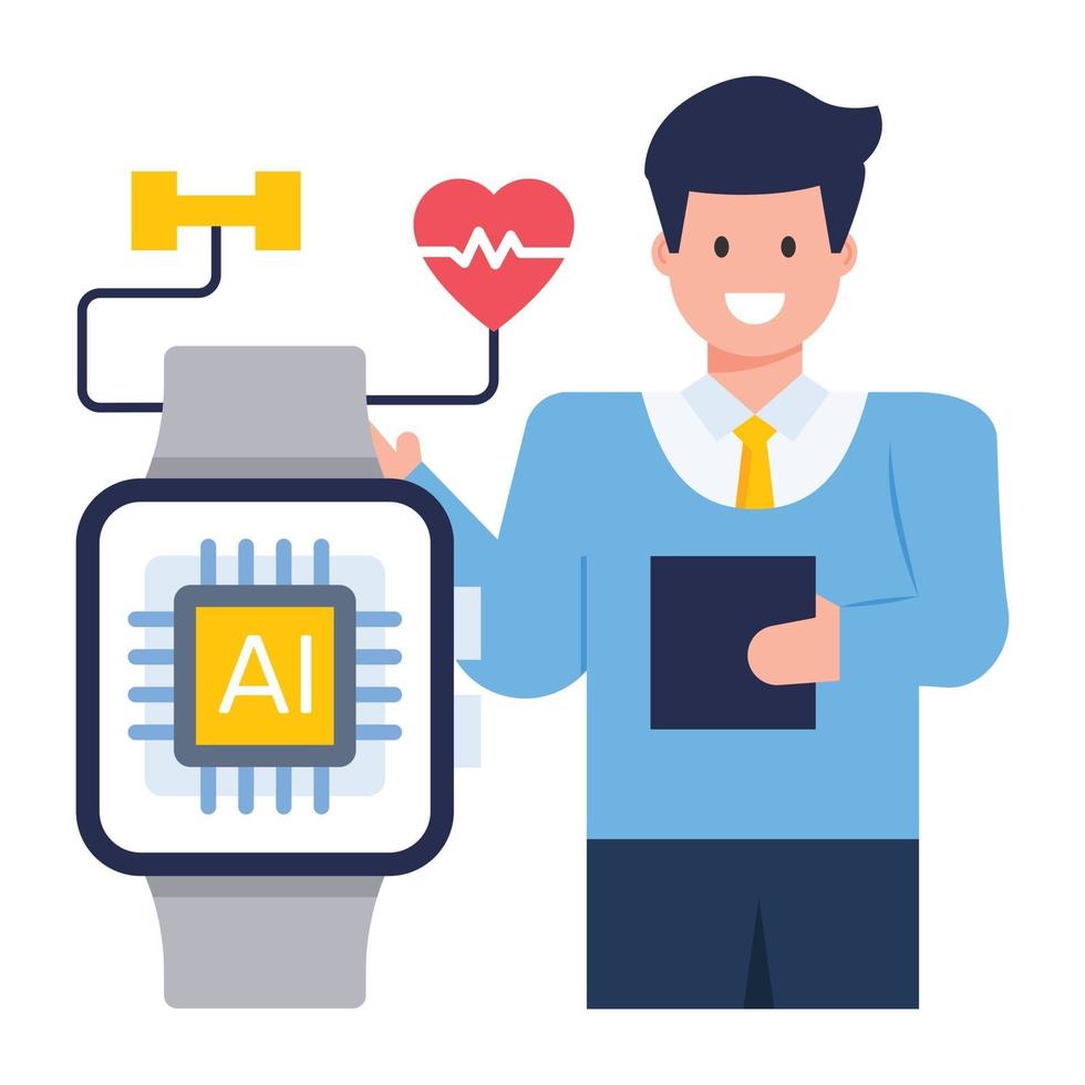 Ai  Smart Watch vector