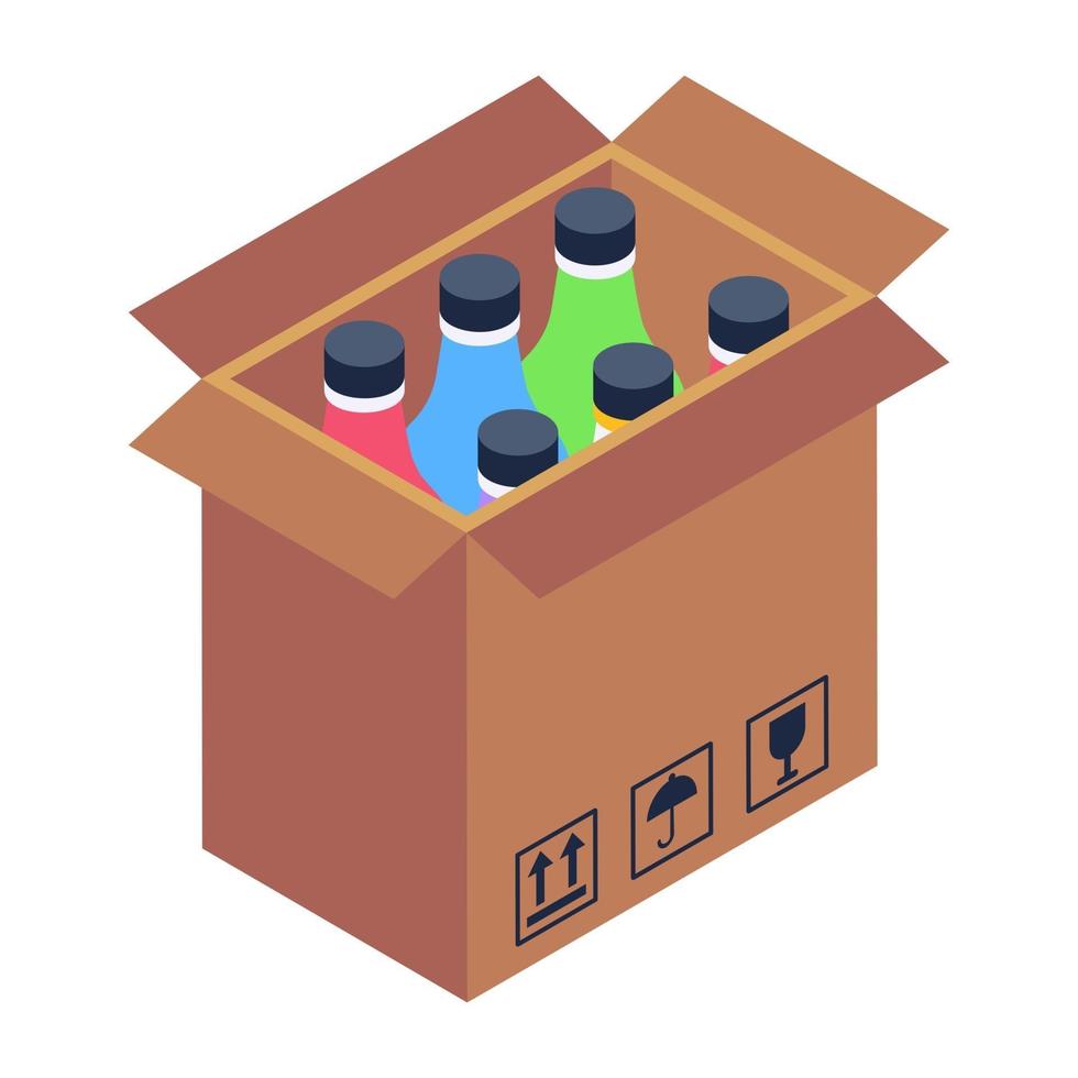 Bottles Carton Delivery vector