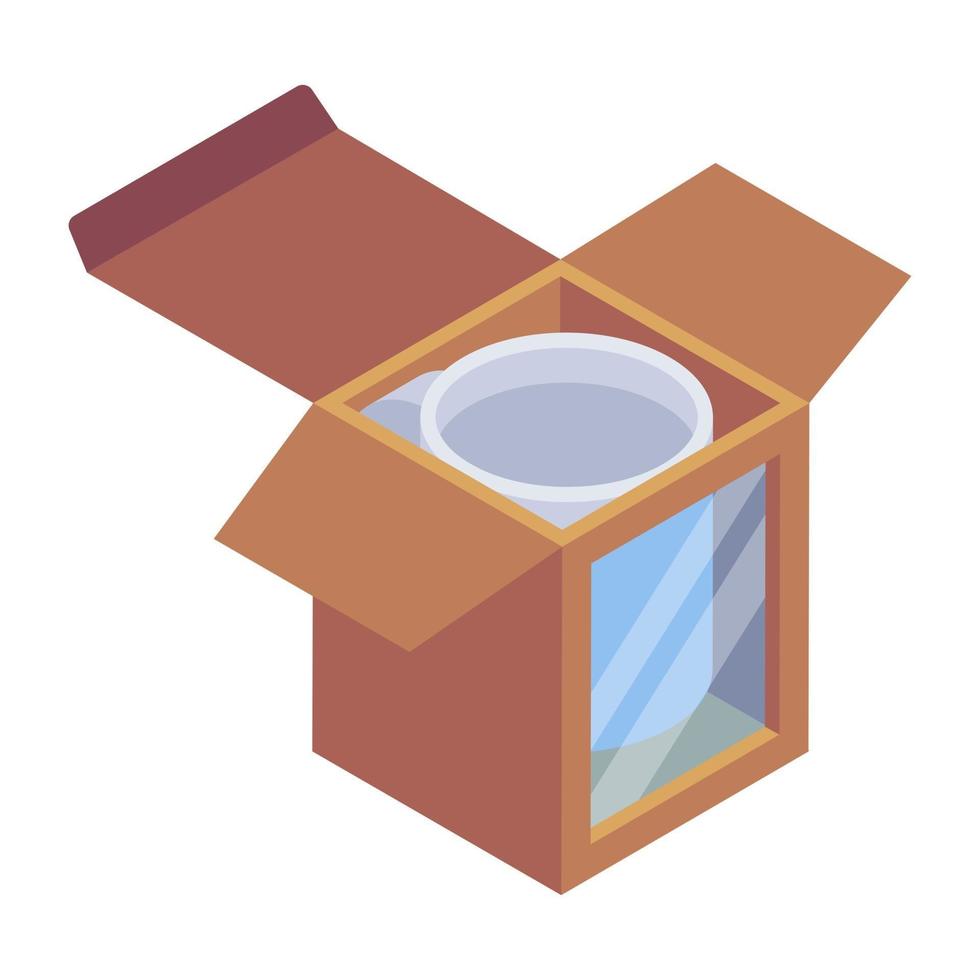 Mug Box Cardboard vector