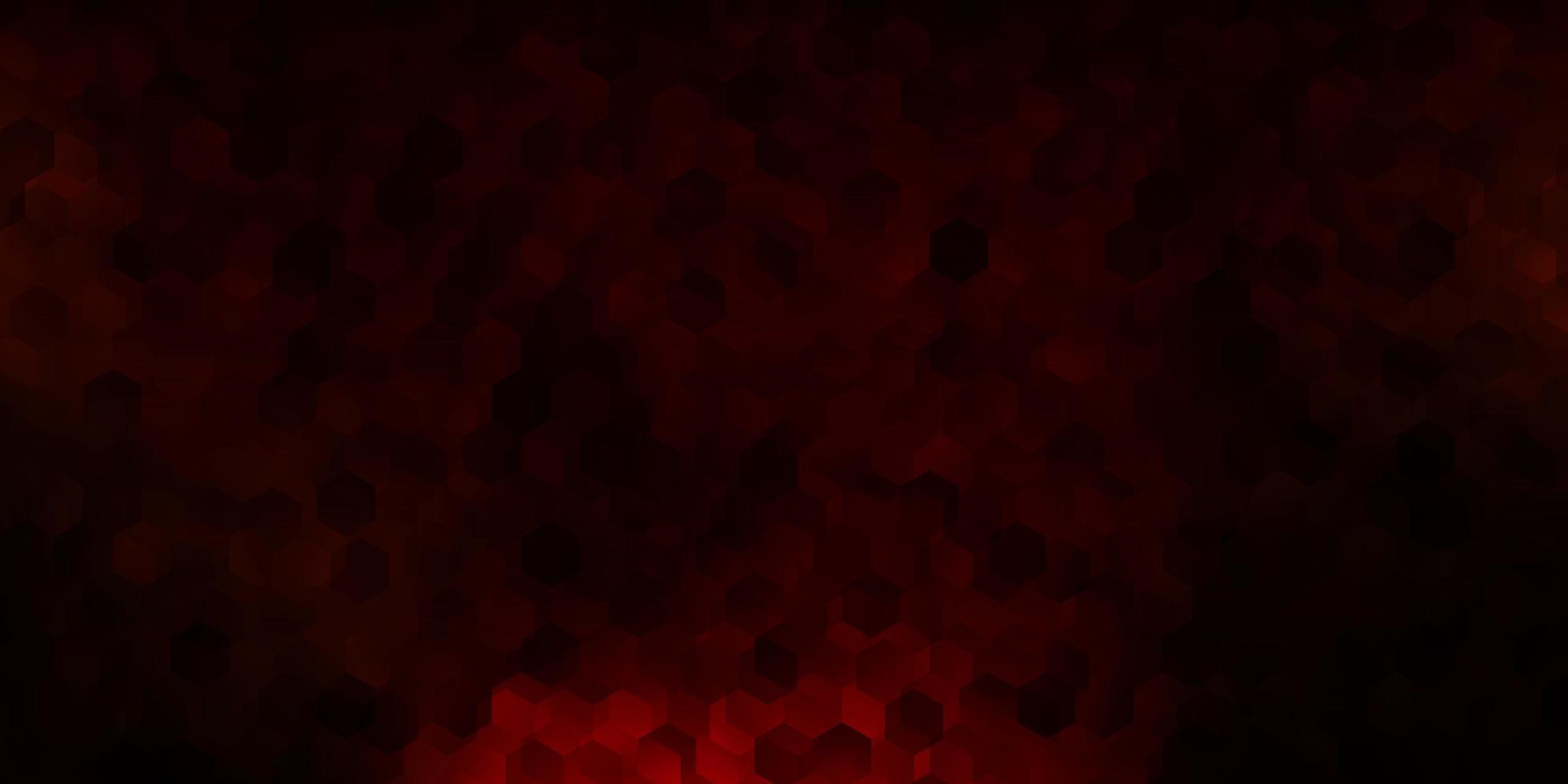 Dark orange vector background with hexagonal shapes.