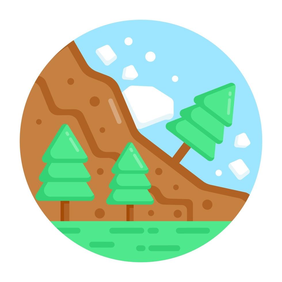 Land sliding and Rocks vector