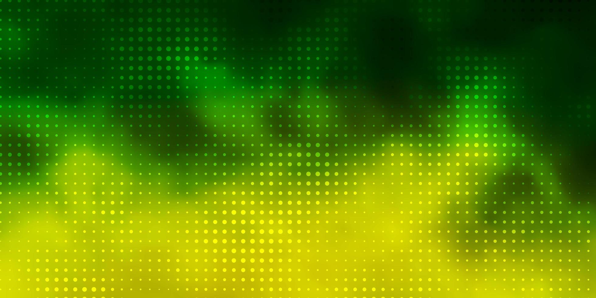 Light Green, Yellow vector background with bubbles.
