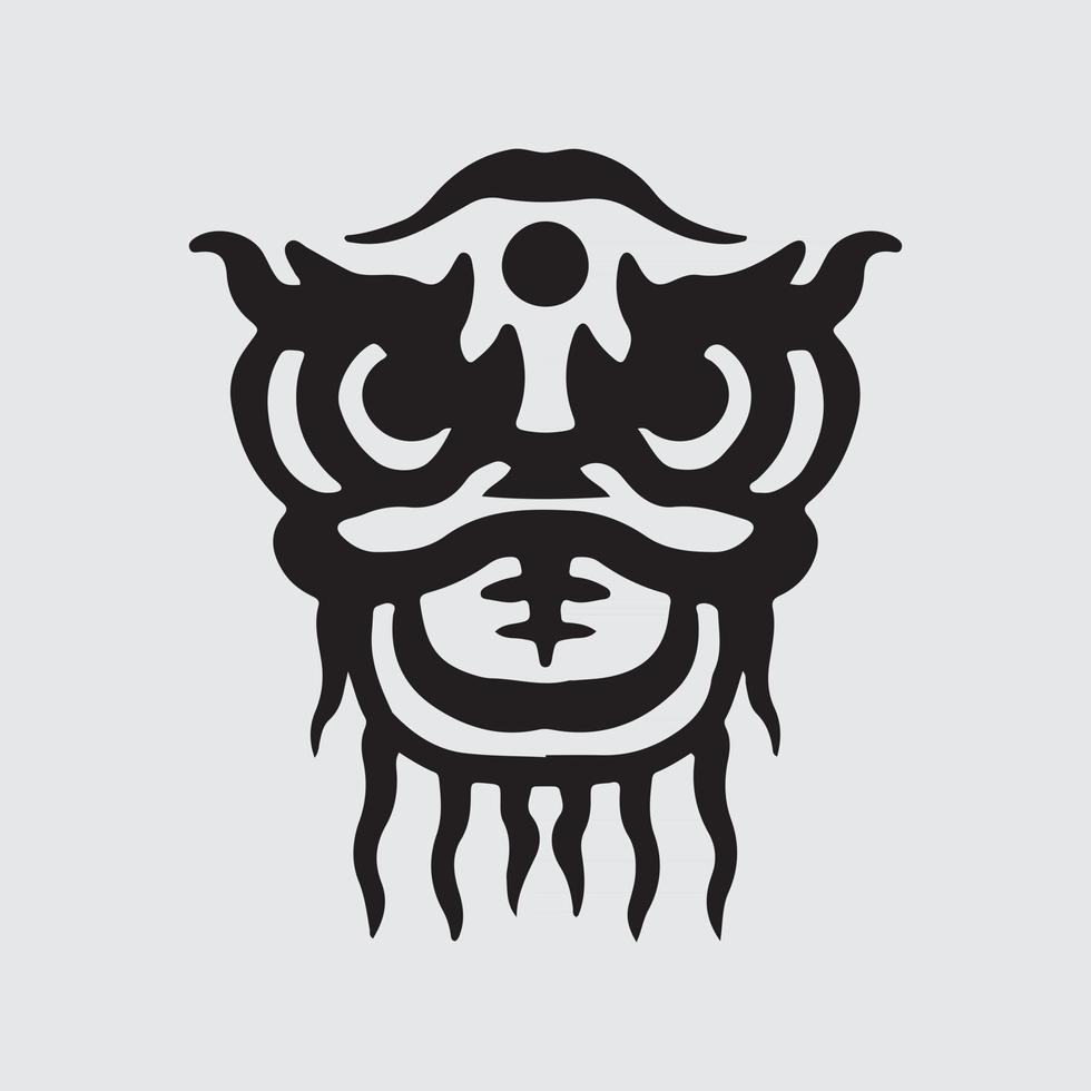 Lion dance drawing vector