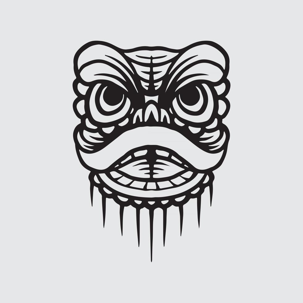 Lion dance drawing vector