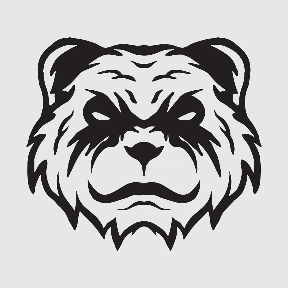 Angry panda drawing vector