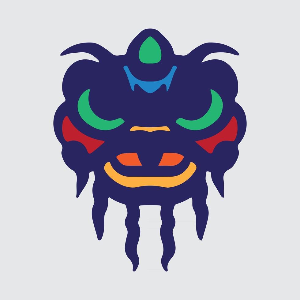 Lion dance drawing vector