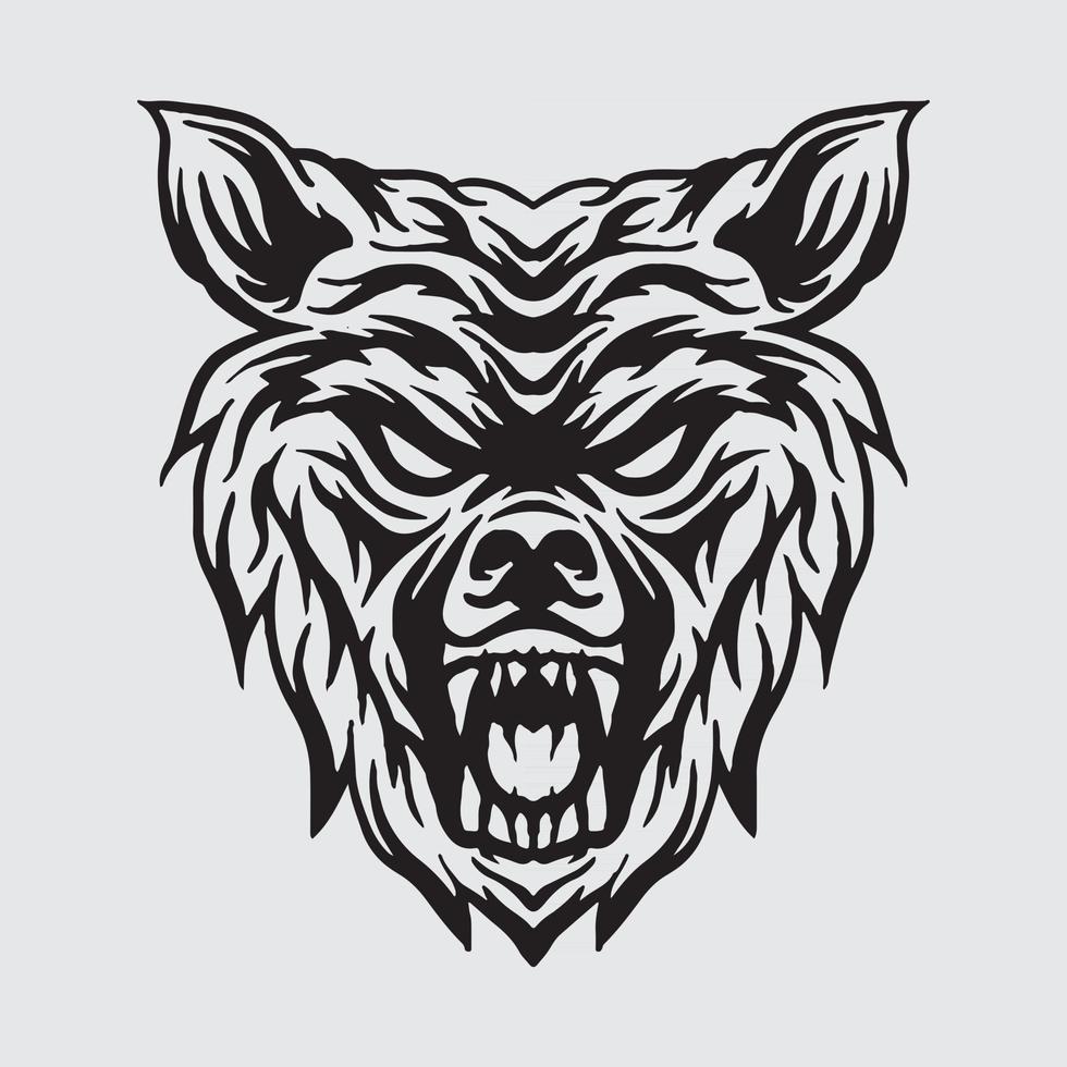 Wolf head drawing vector