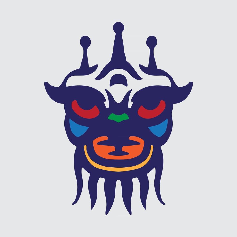 Lion dance drawing vector