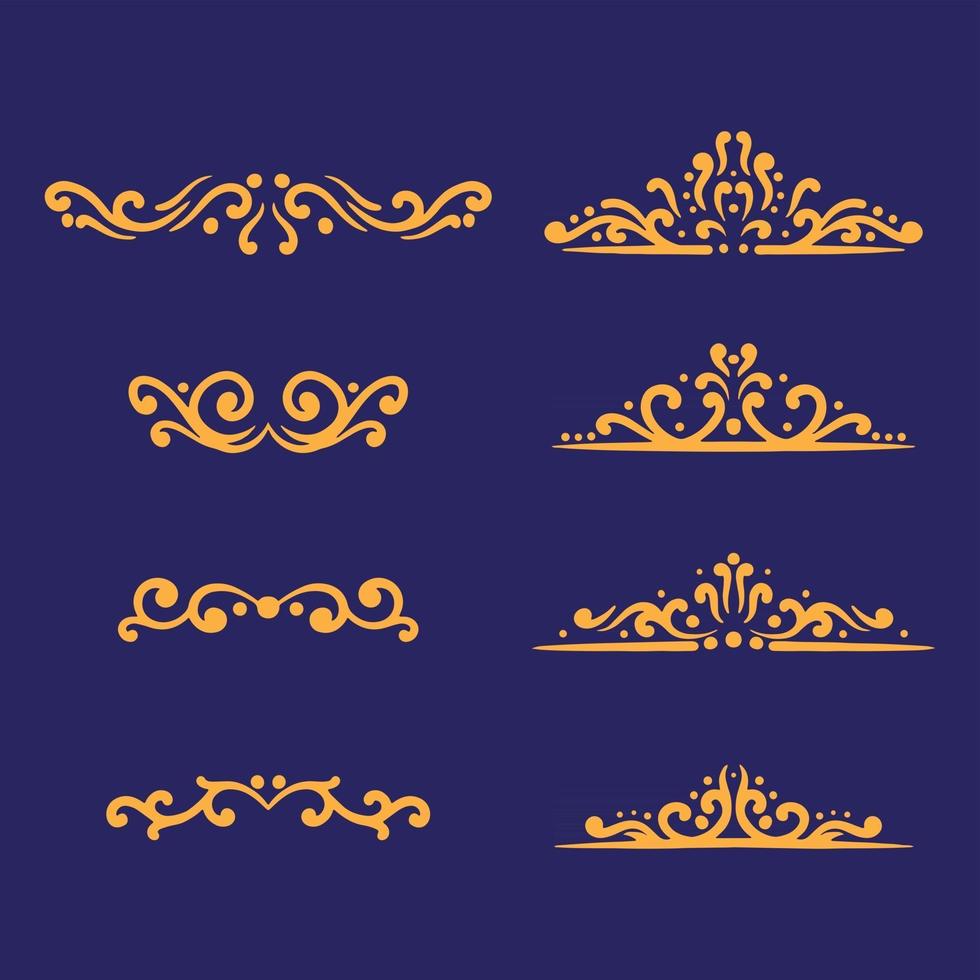 Ornament set drawing vector
