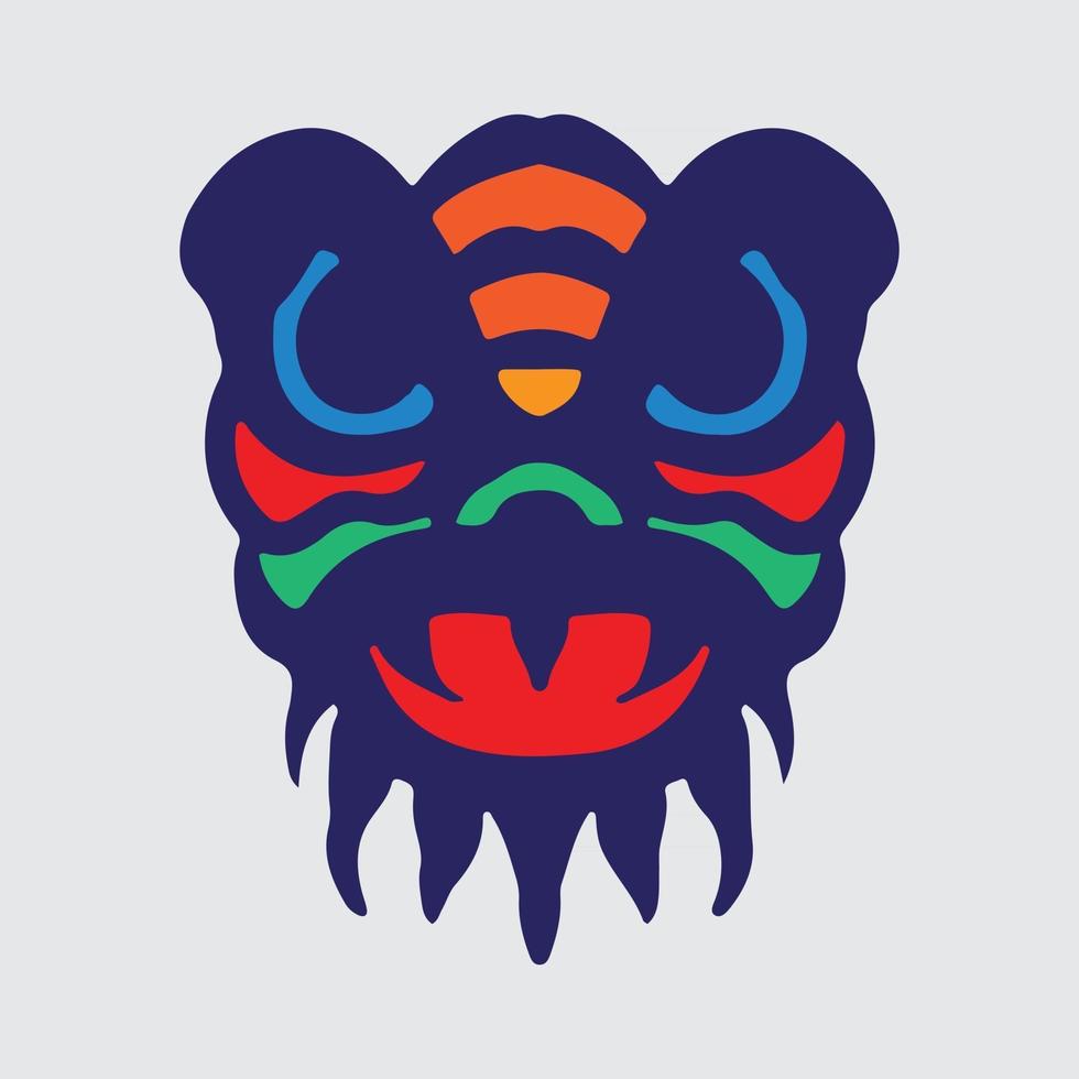 Lion dance drawing vector