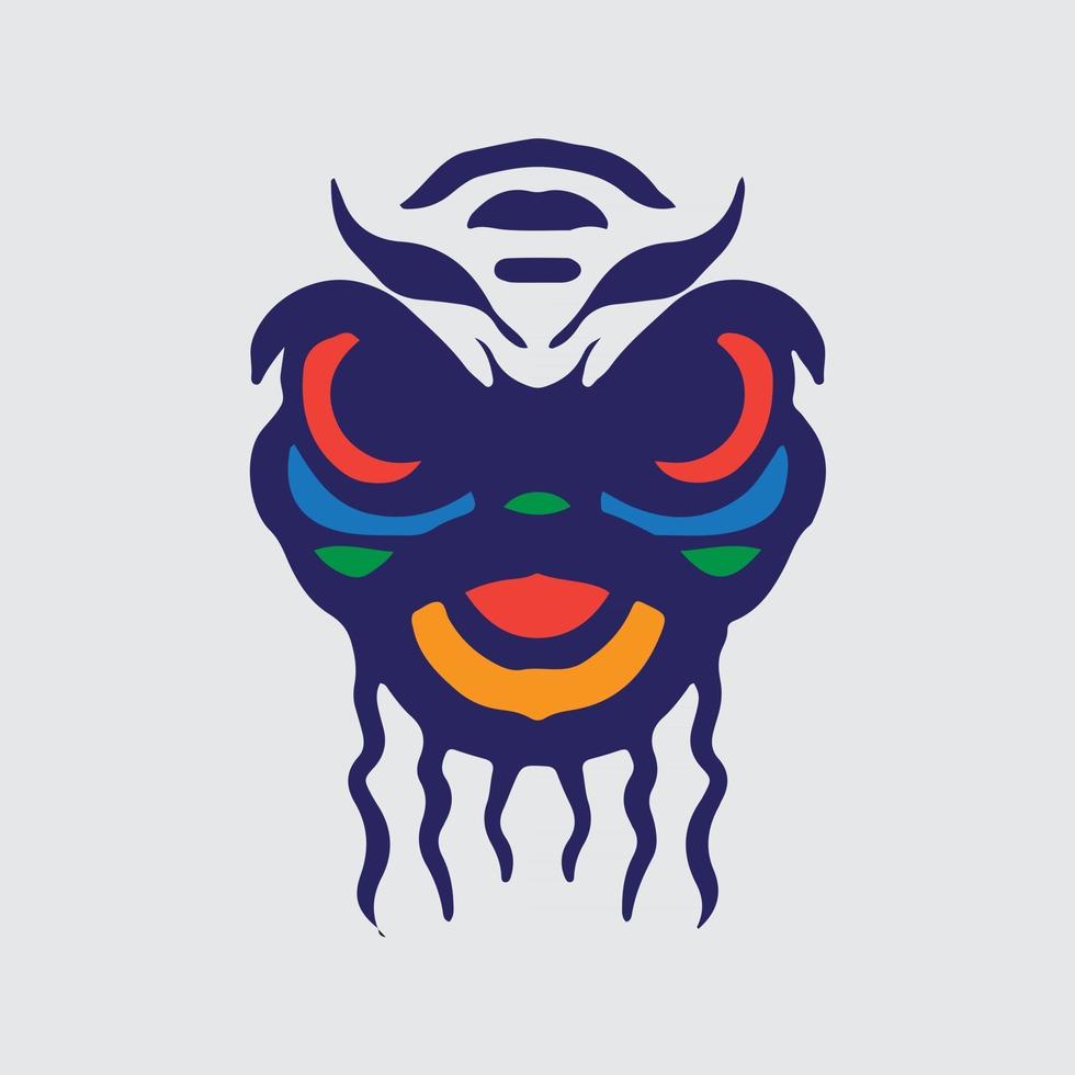 Lion dance drawing vector