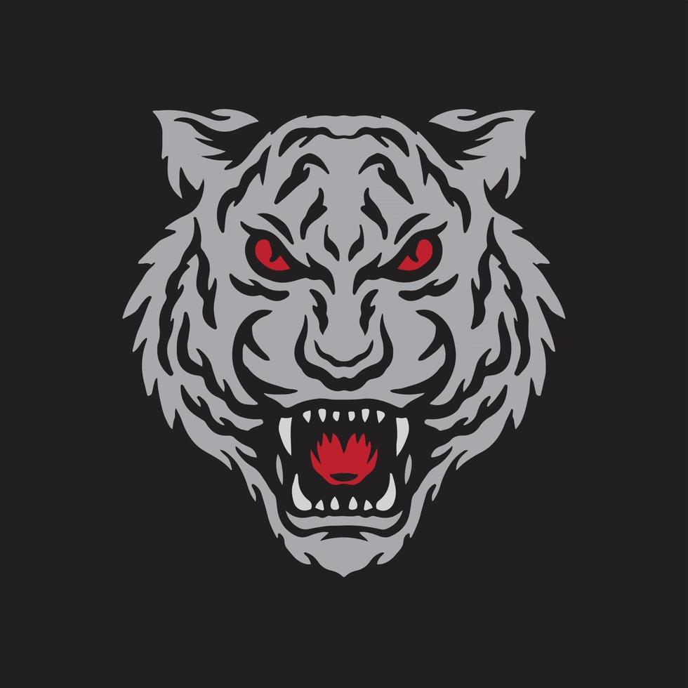 Tiger head drawing vector