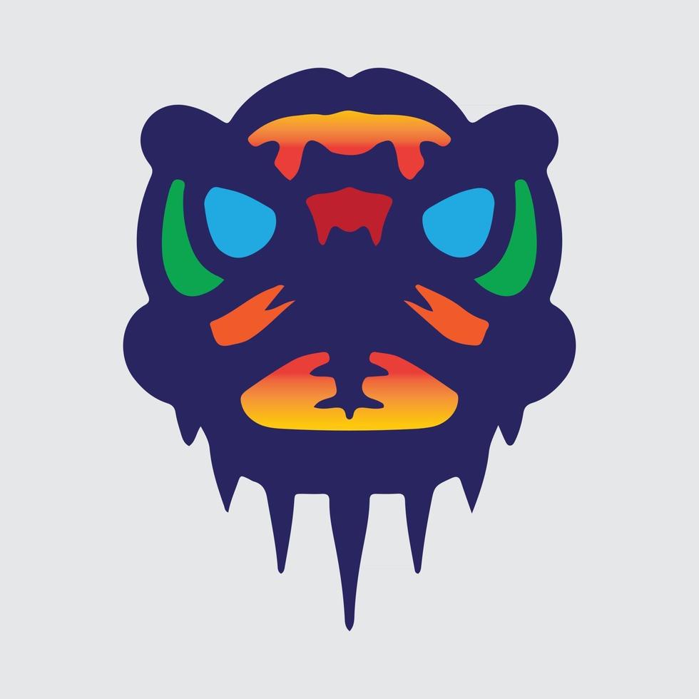 Lion dance drawing vector