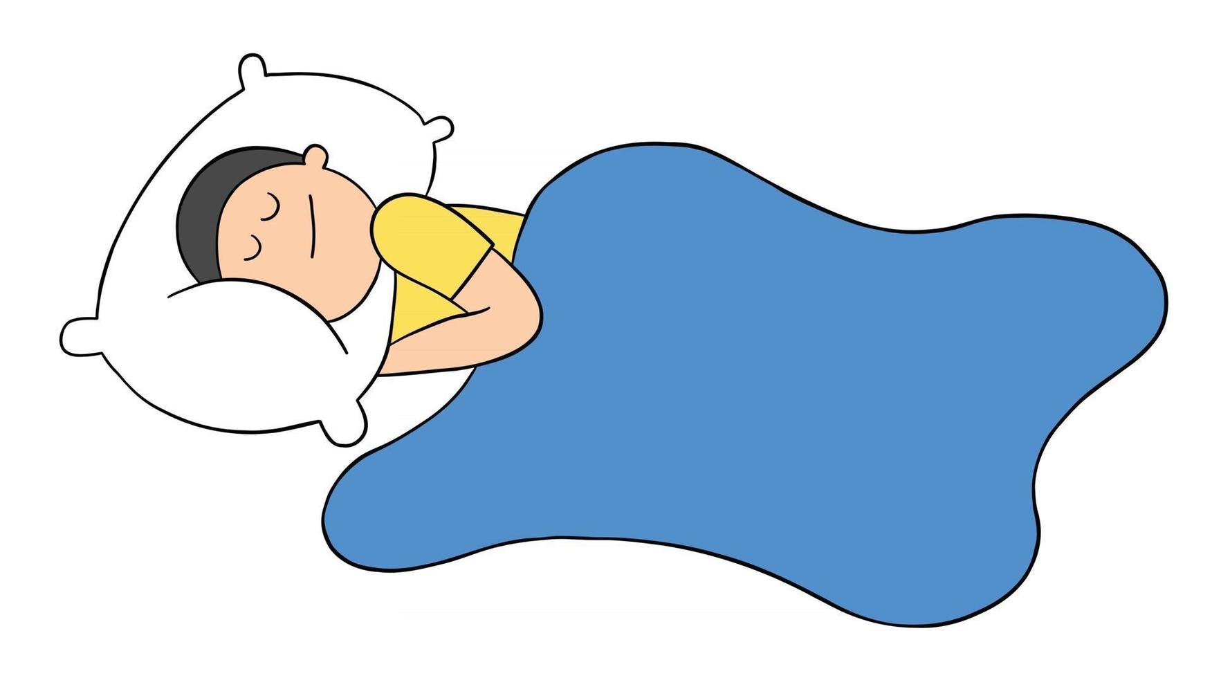 dibujos animados hombre durmiendo ilustración vectorial vector