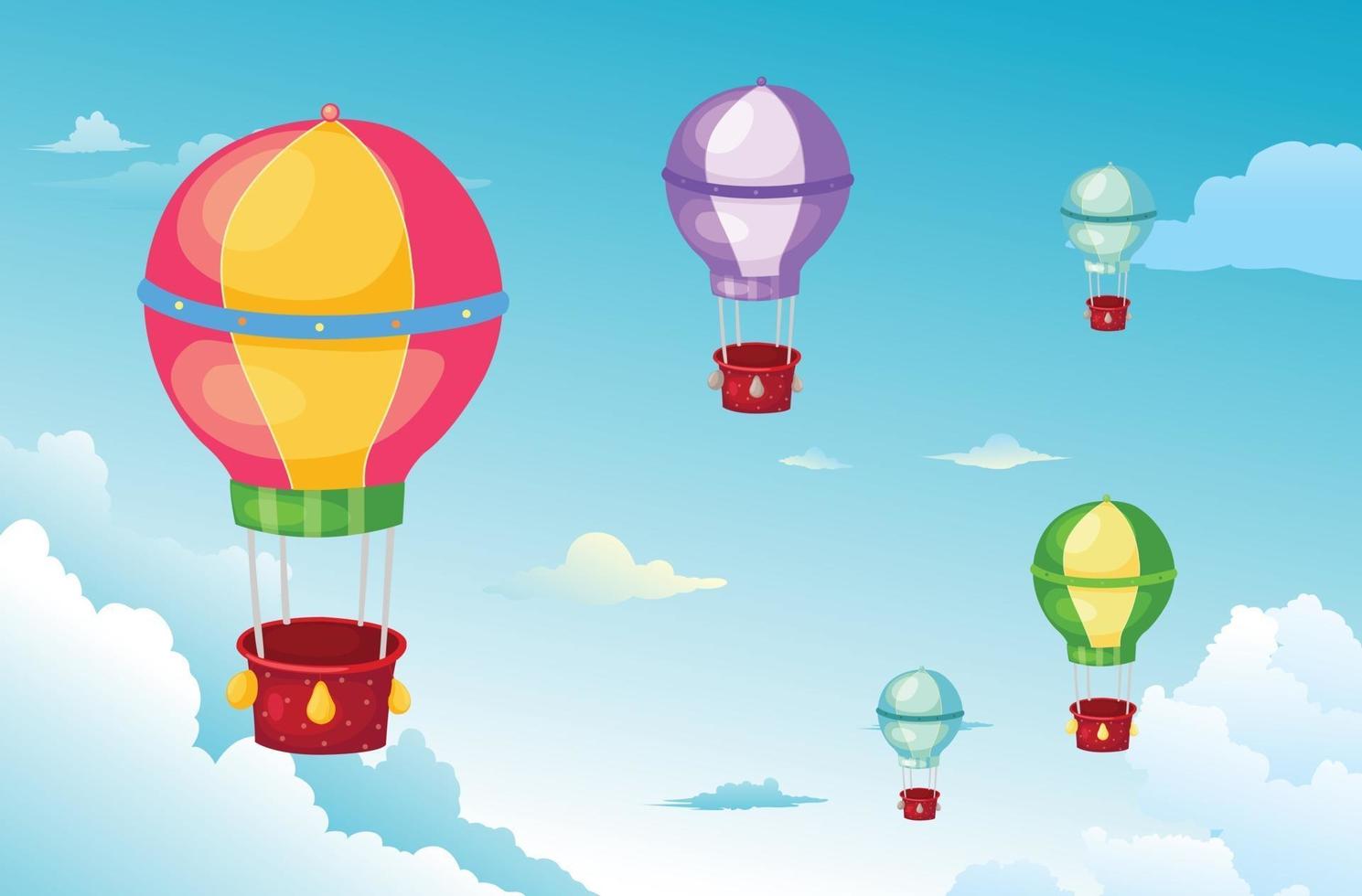 Balloon in the sky vector