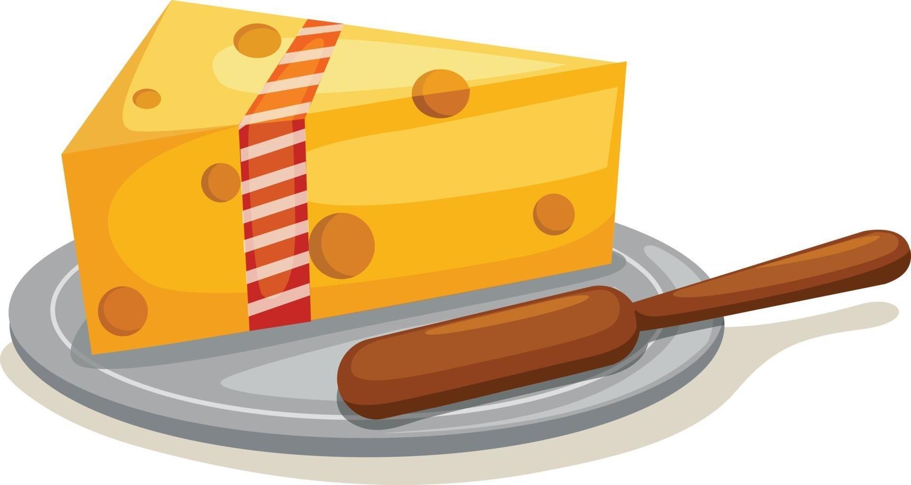 Cheese on plate vector