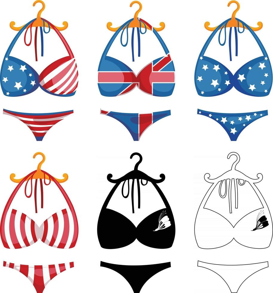 Ilustración de conjunto de bikini vector