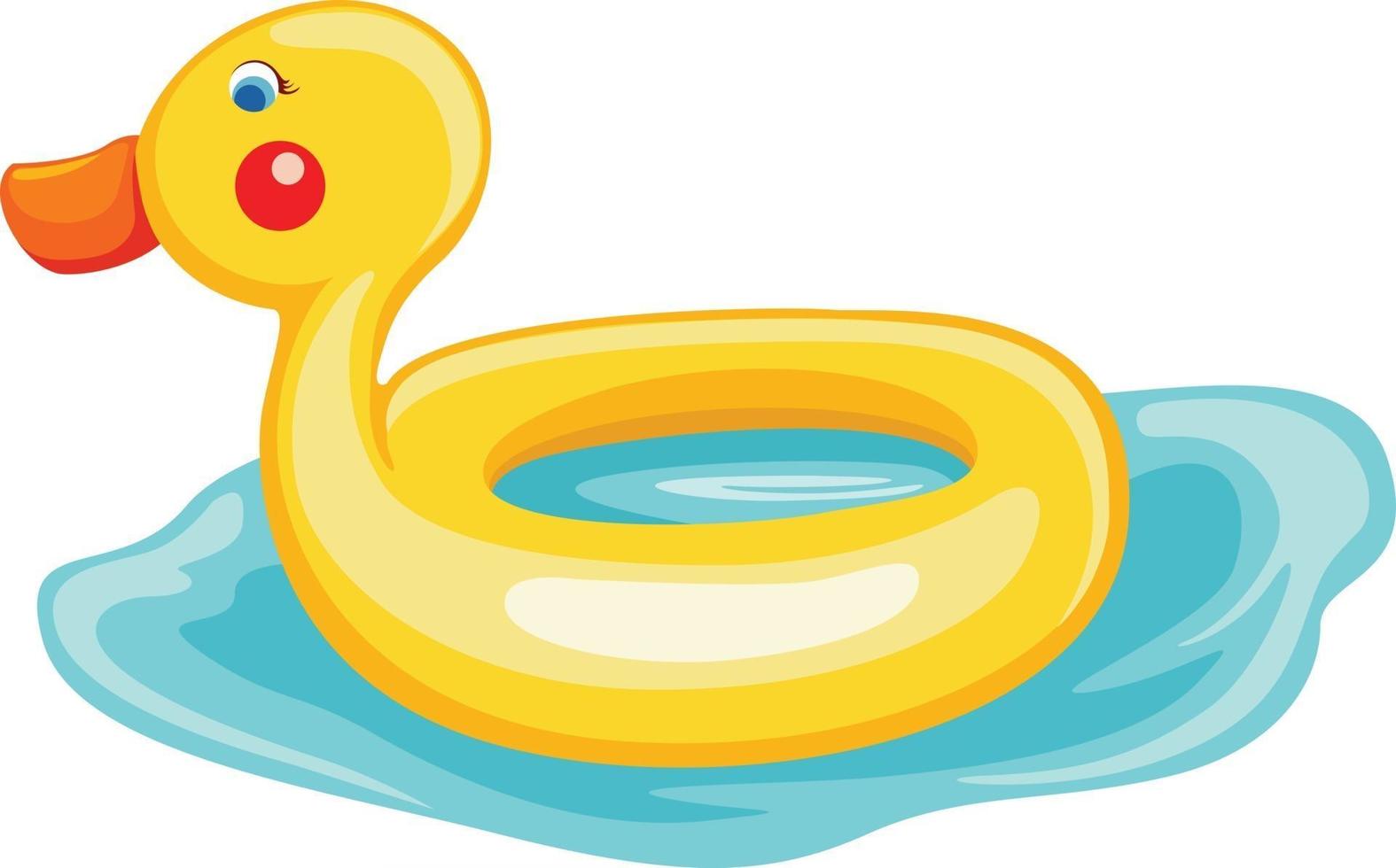 ilustración de pato de anillo de natación vector