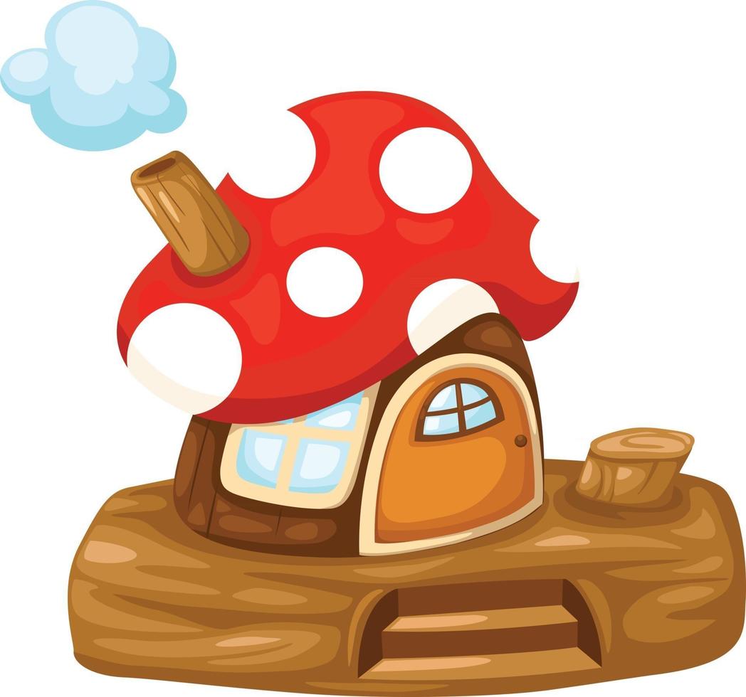 Illustration of isolated fantasy Mushroom house vector