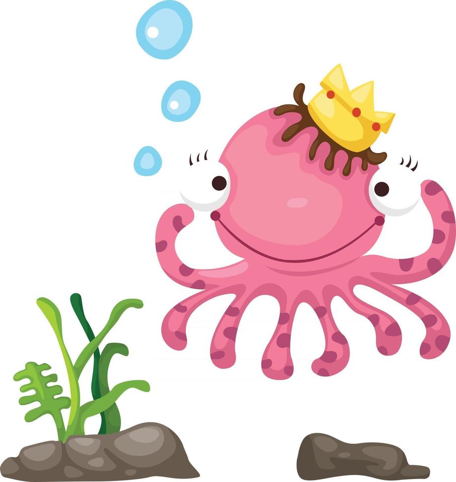 Illustration of an octopus on a white background vector