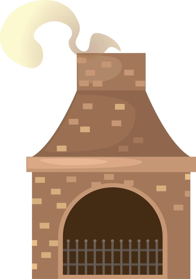 Casa chimenea de ladrillo aislado sobre fondo blanco. vector