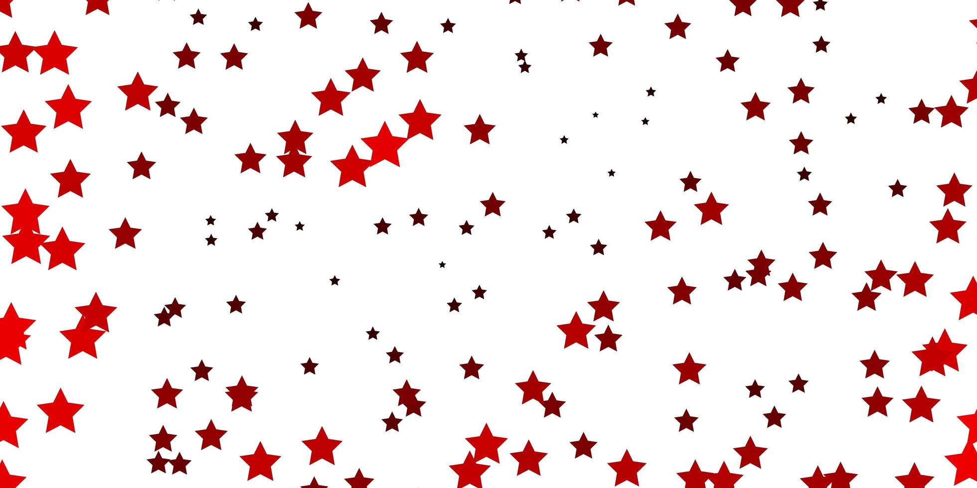 Fondo de vector rojo oscuro con estrellas pequeñas y grandes.