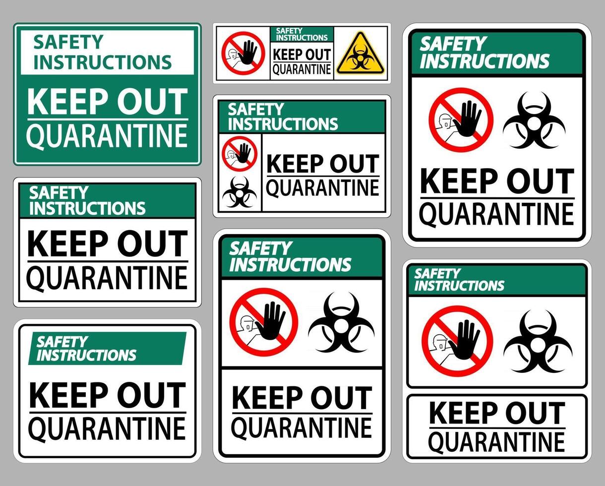 Safety Instructions Keep Out Quarantine vector