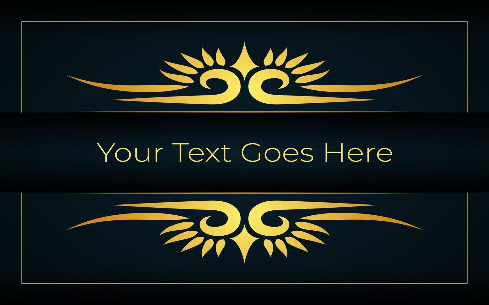 Golden calligraphic design elements on black background vector