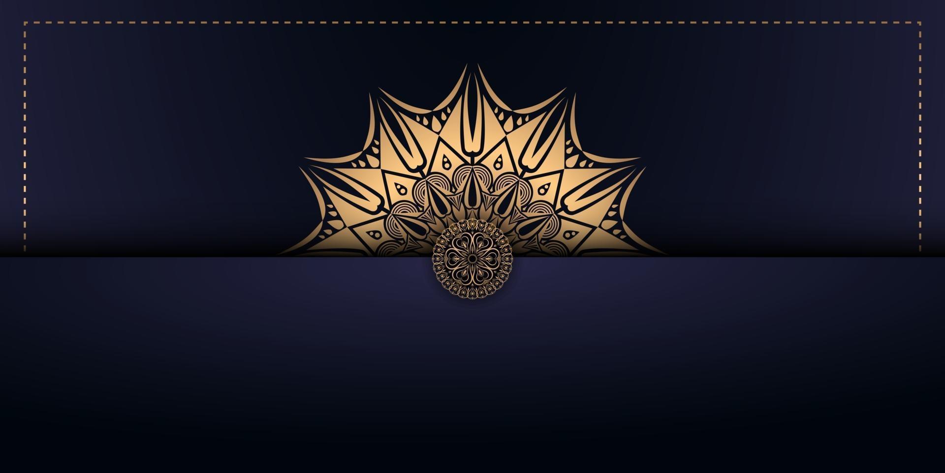 Fondo de diseño de mandala ornamental de lujo en color dorado. vector