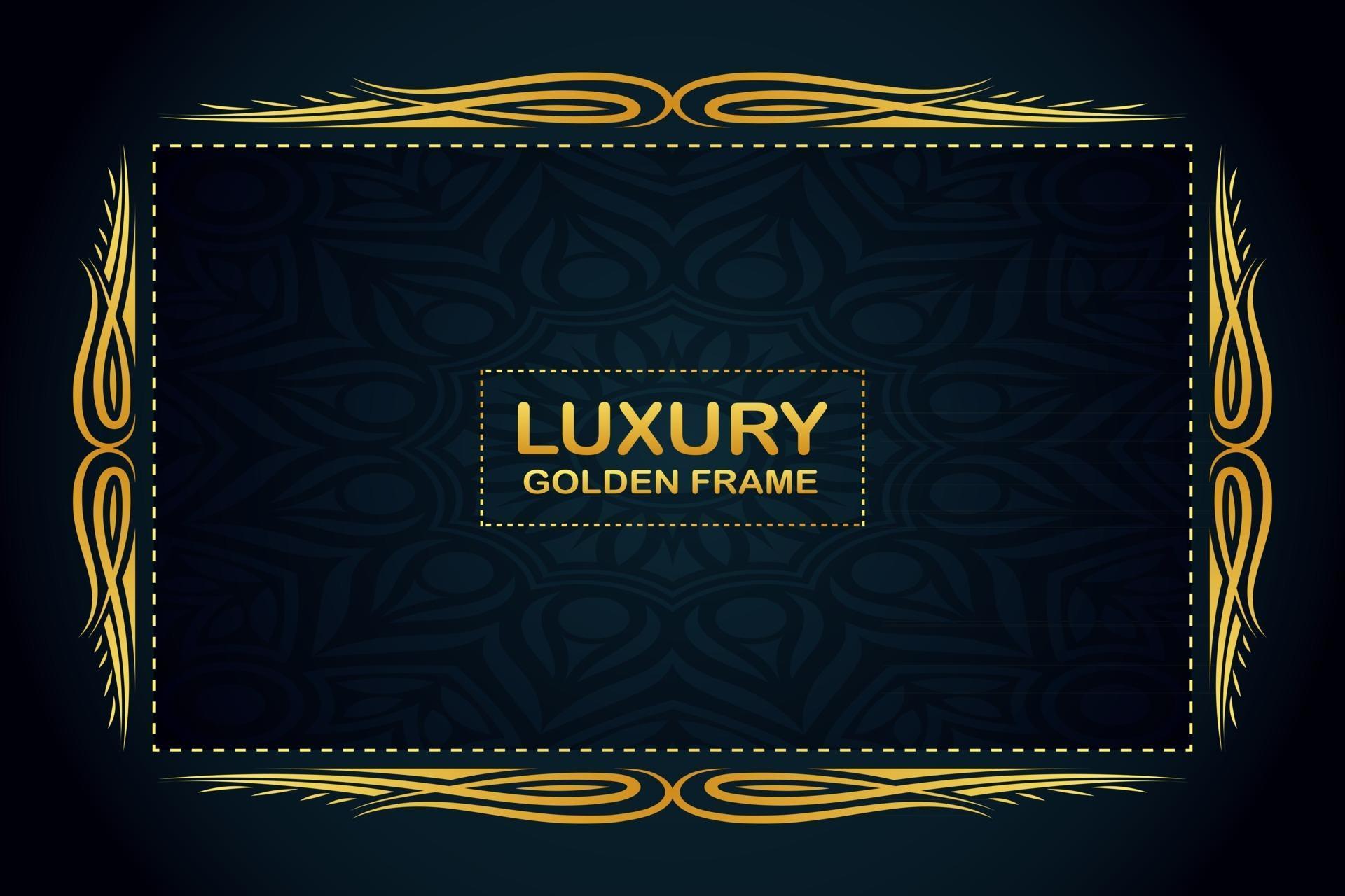 Golden frame on black background 2959707 Vector Art at Vecteezy