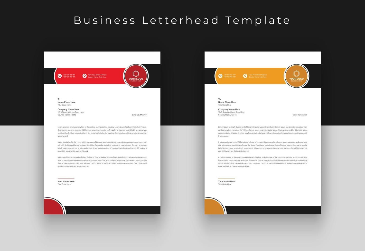 Modern company letterhead vector